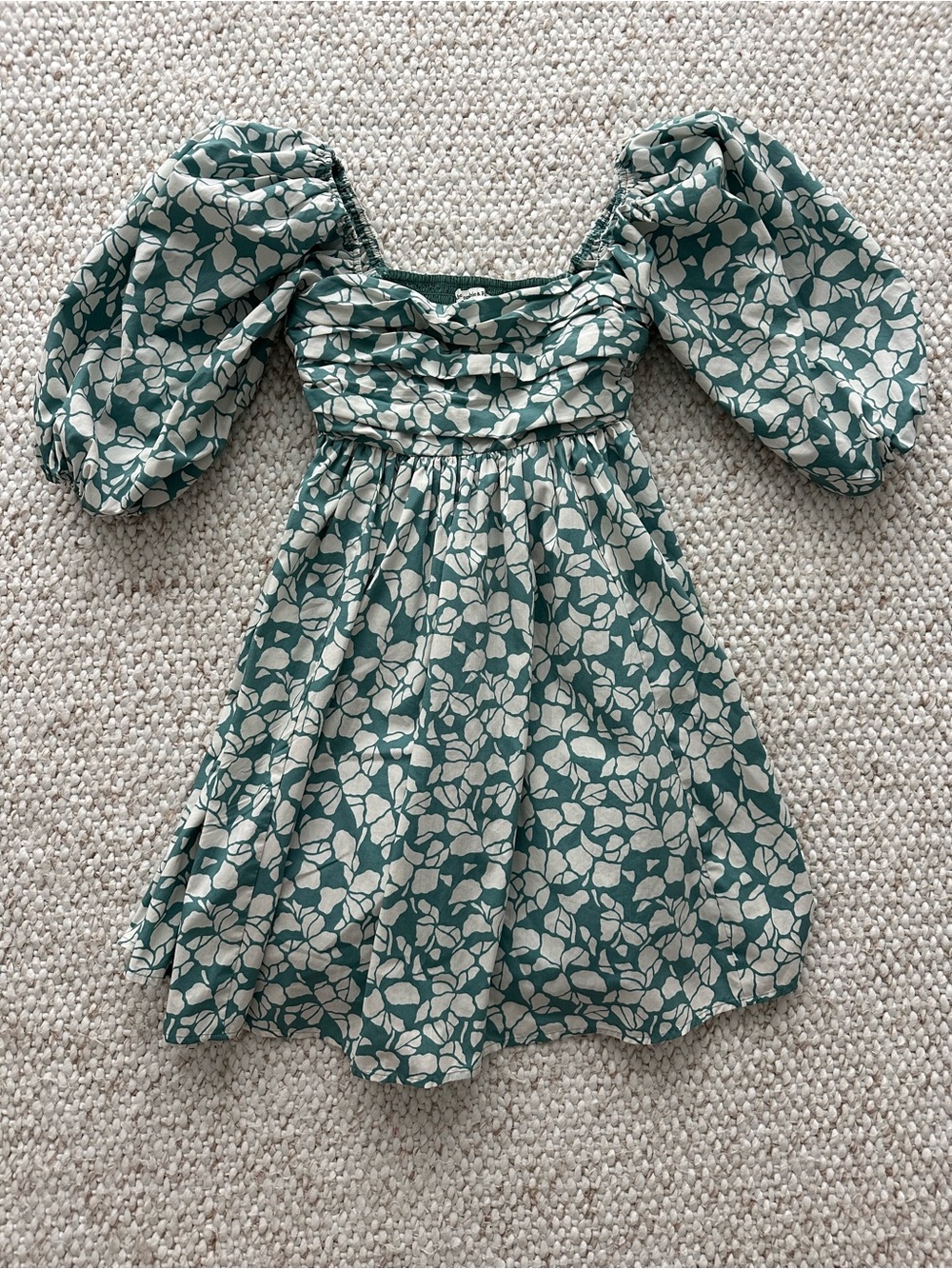 Abercrombie & Fitch Teal and Cream Emerson Mini Dress - Picture 1 of 3
